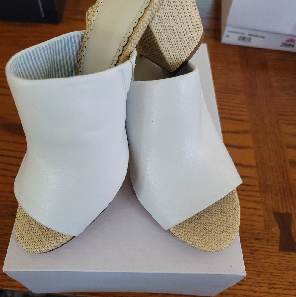 1901 White Leather Mules